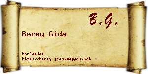 Berey Gida névjegykártya
